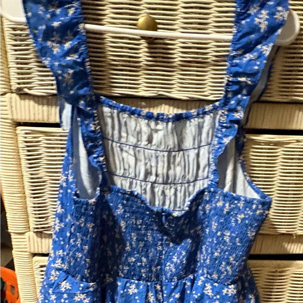Blue Floral Ruffle Romper - Picture 2 of 2